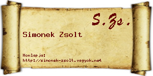 Simonek Zsolt névjegykártya